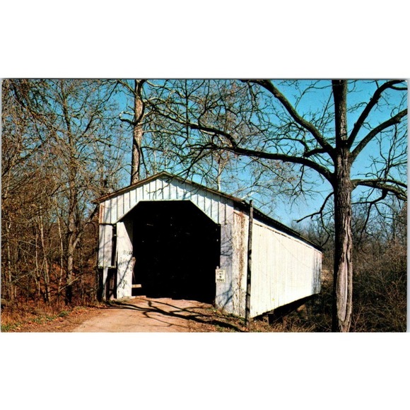 None Other - Cade's Mill Bridge Fountain County IN Vintage Covered Bridge Postcard PC14